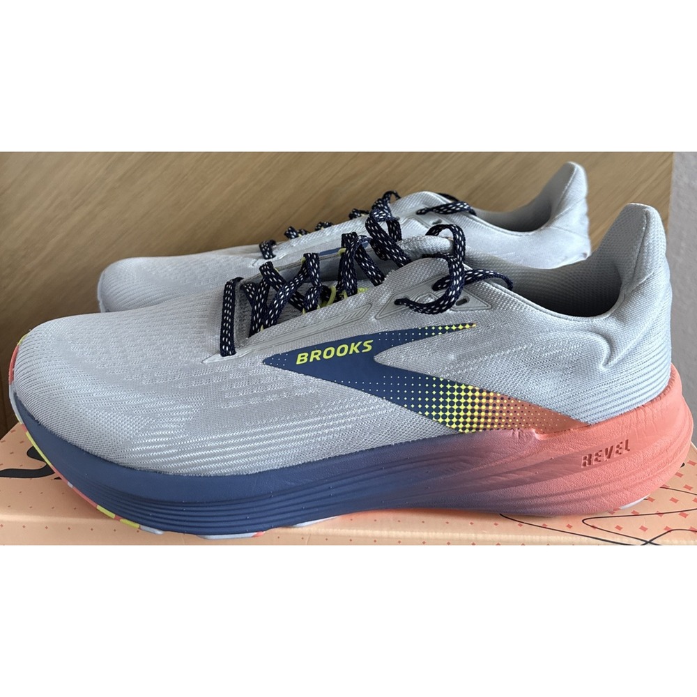 Brooks Revel 8 Men's Size 12 Running Shoes Quiet Blue Salmon 1104681D087